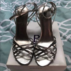Strappy Silver Wedges Size 8